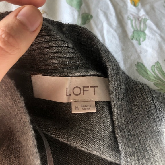 Loft Grey Cardigan with cloth belt - Picture 5 of 6